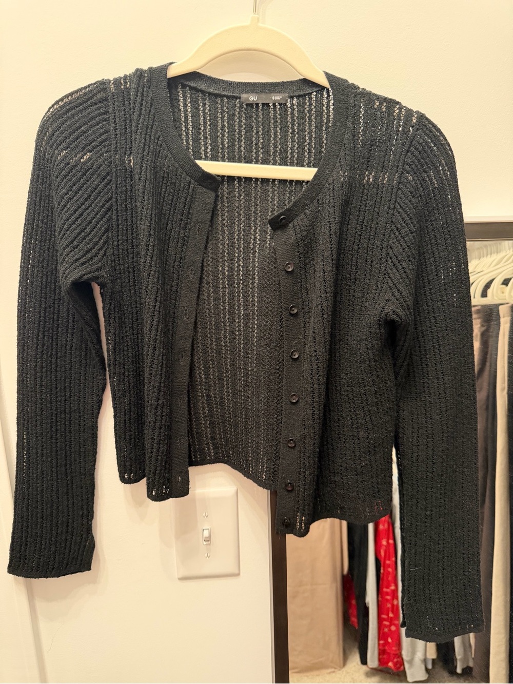 GU by Uniqlo Black Button-Front Sweater Cardigan